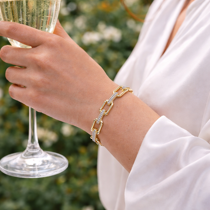 Horsebit CZ Slip-On Bracelet