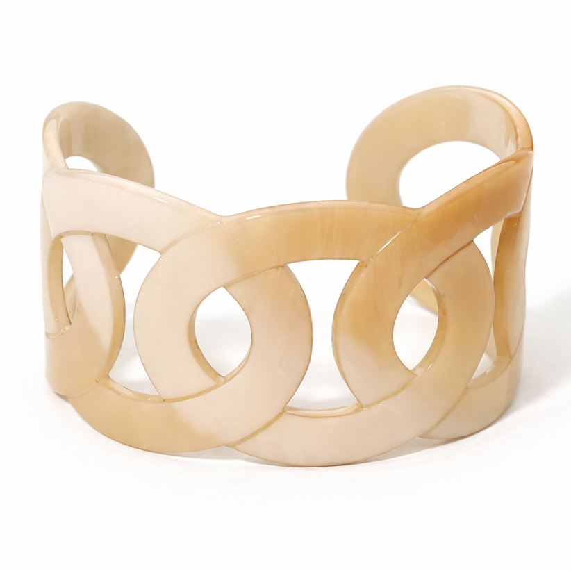 Marbled Resin Gold Cutout Cuff