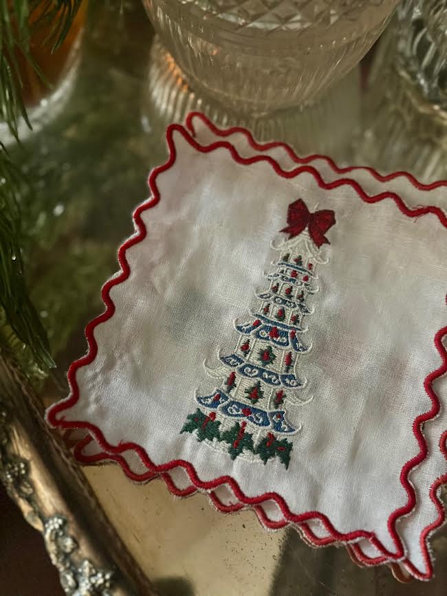 Pagoda with Red Trim Cocktail Napkin