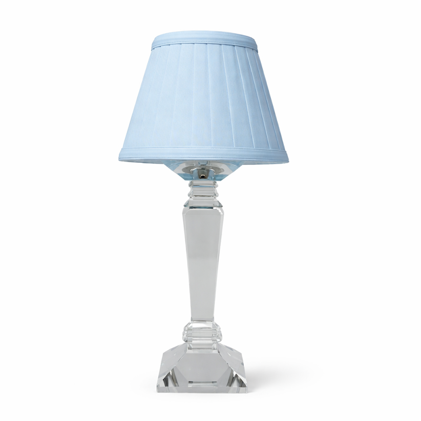 Square Crystal Rechargeable Lamp with Blue Shade