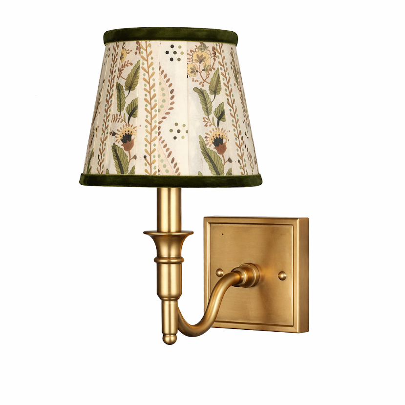 Green Velvet Trellis Sconce Shade