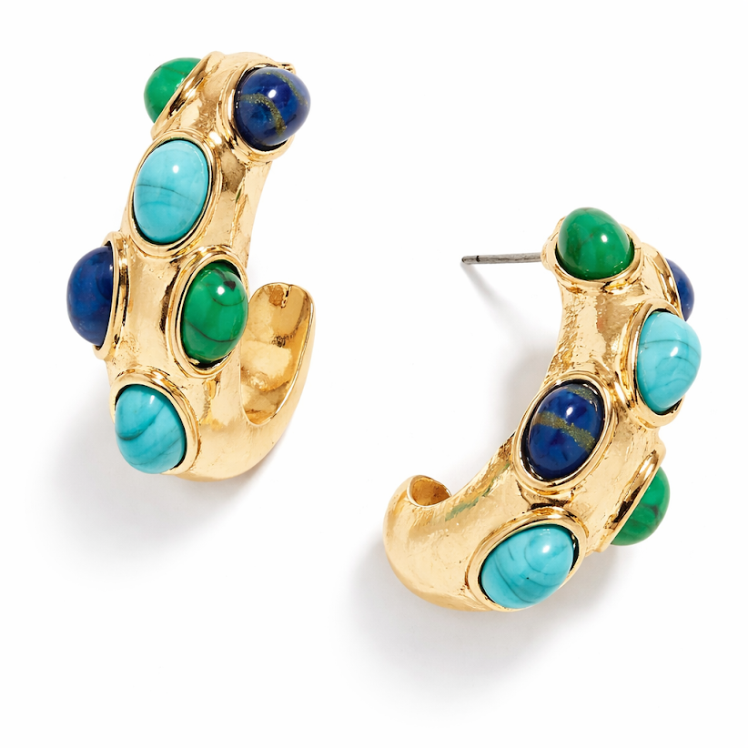 Cabochon Oval Stone Earrings