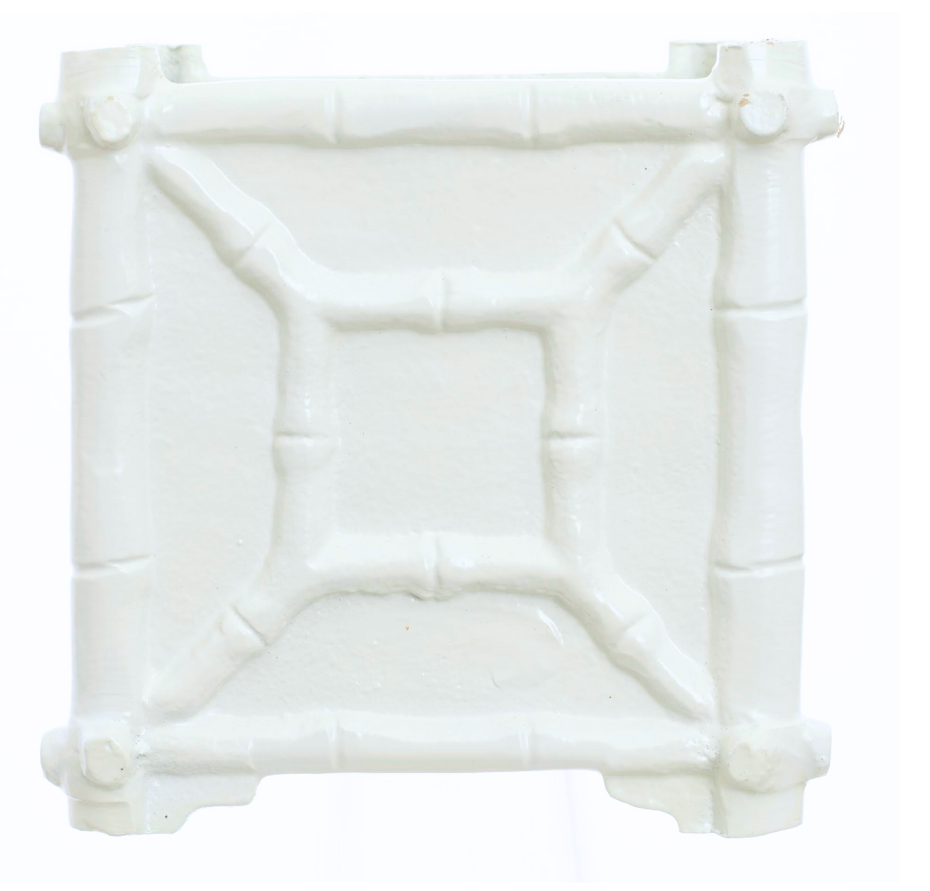 White Rustic Bamboo Box Planter