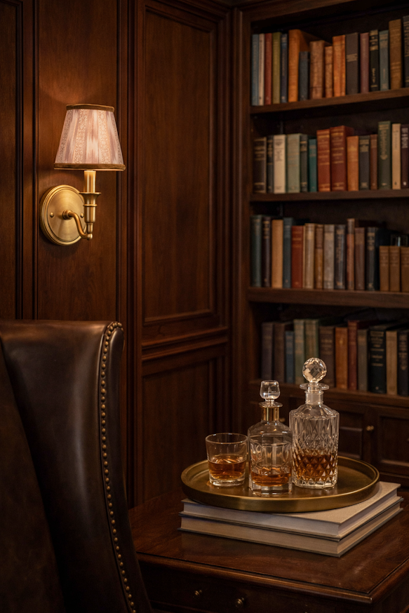 Brown Velvet Ikat Sconce Shade