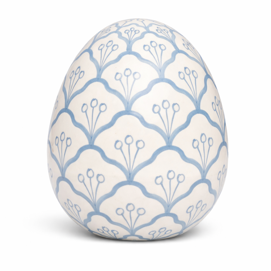 Soft Blue & White Trellis Egg