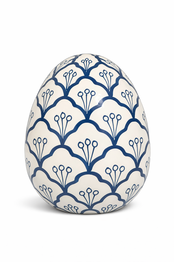 Navy & White Trellis Egg