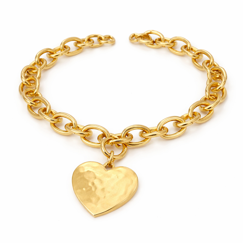 Hammered Heart Toggle Bracelet