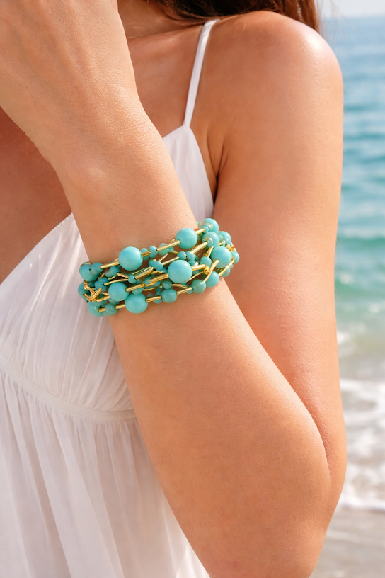 Turquoise 7-Layer Stretch Bracelet