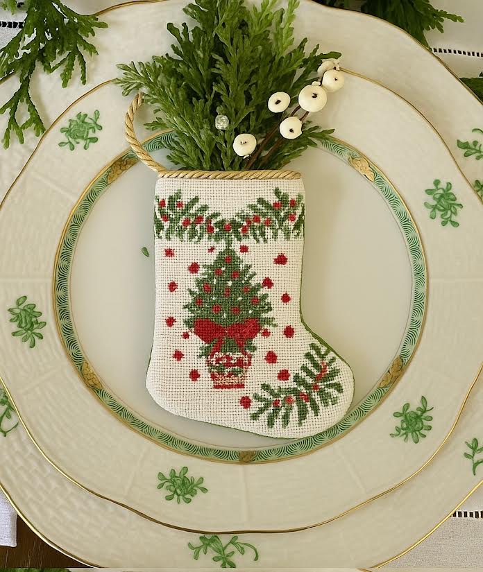 The Classic Tree Needlepoint Stocking (2 Sizes)