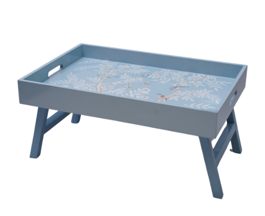PRESALE Blue & Multi Color Chinoiserie Wood Breakfast Tray