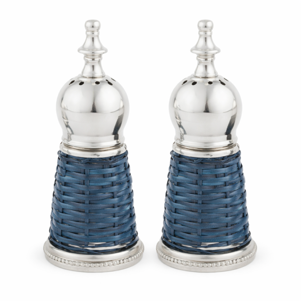 Navy Wicker Salt and Pepper Shaker