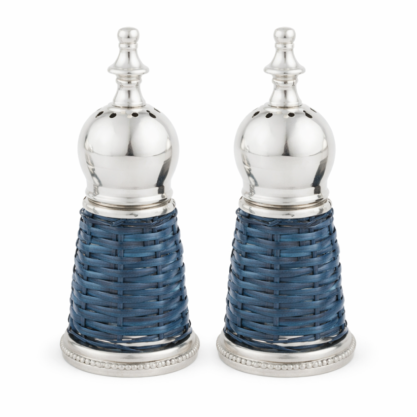 Navy Wicker Salt and Pepper Shaker
