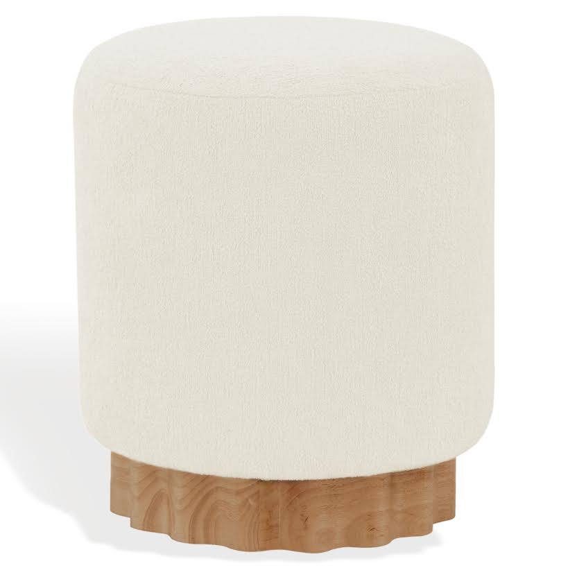 Nikolas Round Boucle Ottoman | Safavieh Couture - SFV4862