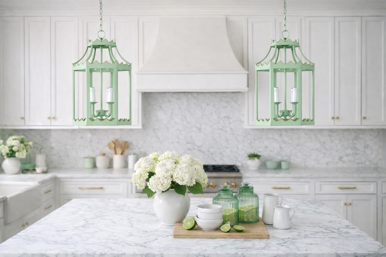 Green Scalloped Lantern