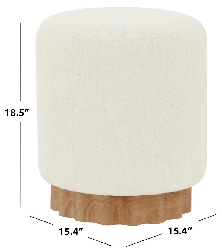 Nikolas Round Boucle Ottoman | Safavieh Couture - SFV4862