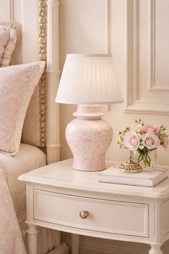 Pink Porcelain Rechargeable Lamp