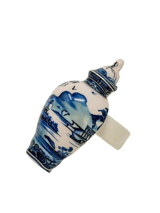 Blue & White Village Scene Ginger Jar Napkin Ring