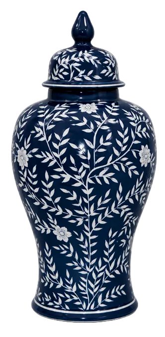 Navy Blue & White Chinoiserie Jar (2 Sizes)