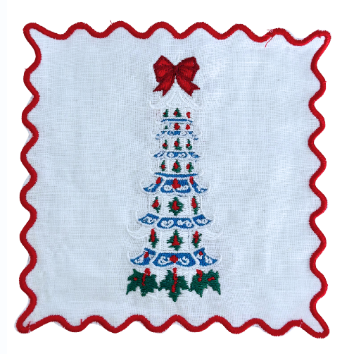 Pagoda with Red Trim Cocktail Napkin