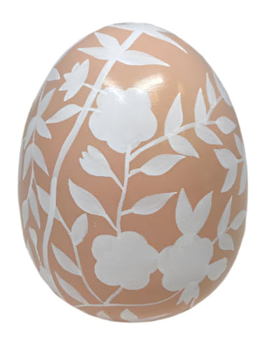 Coral Pink Bird & Vine Egg