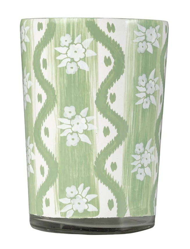 SOFT Green IKAT GLASS BUD VASE