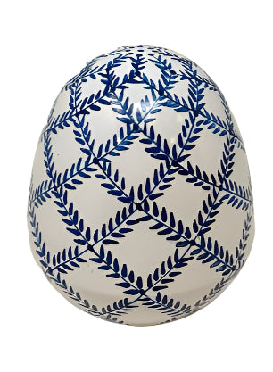 Navy & White Lattice Egg