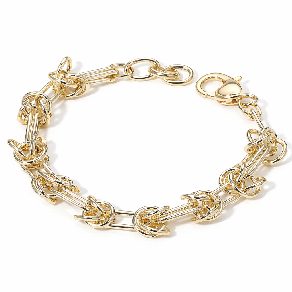 14K Gold Plated Chunky Knot Bracelet