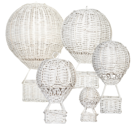 White Wicker Hot Air Balloon (5 Sizes)