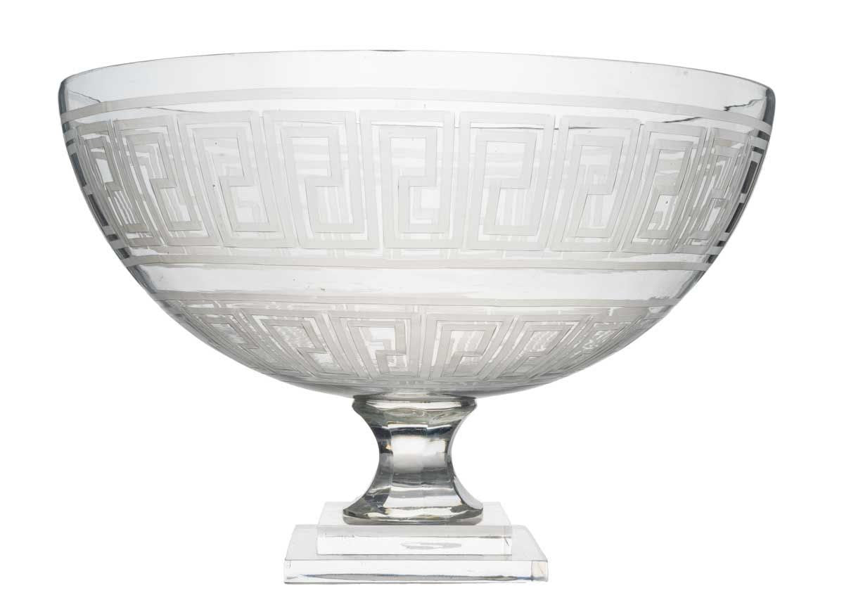 ETCHED DOUBLE GREEK KEY BOWL LARGE
