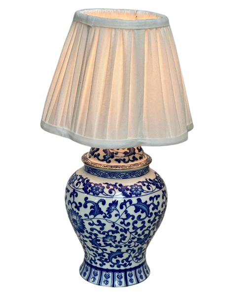 Rechargeable Porcelain Tea Lamp – Blue & White Floral Design