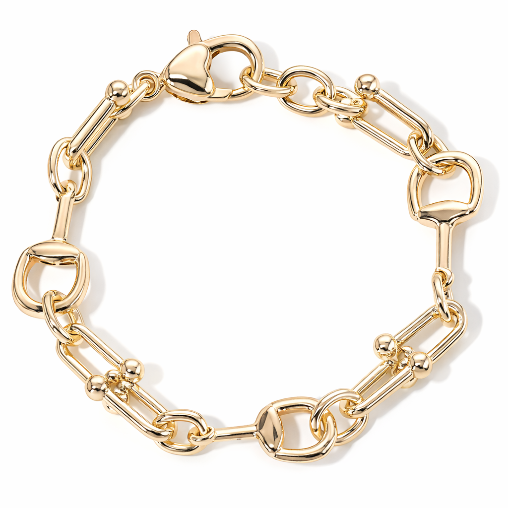 Equestrian Horsebit Gold Plated Bracelet