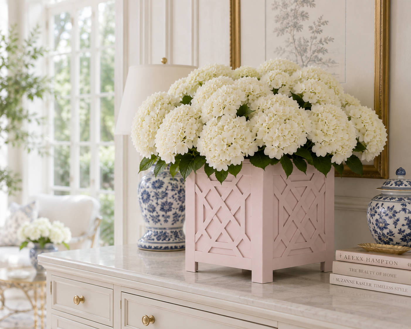 Pink Chippendale Planter