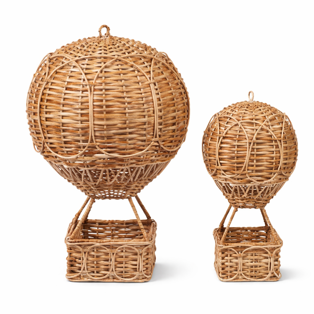 Natural Wicker Hot Air Balloon (5 Sizes)