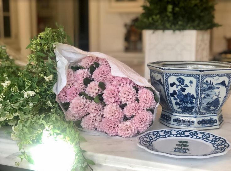 Mid Size Village Scene Hexagon Planter