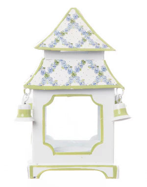 Soft Green Hydrangea Trellis Pagoda Lantern (4 Sizes)