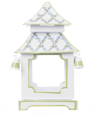 Soft Green Hydrangea Trellis Pagoda Lantern (4 Sizes)