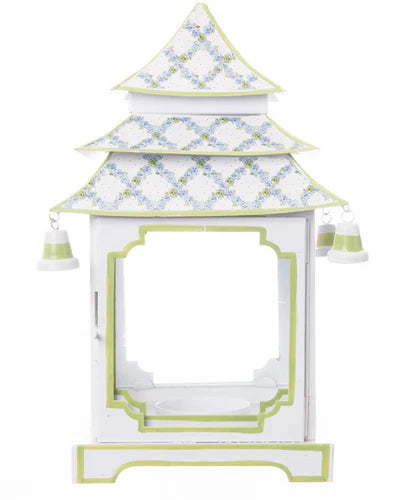 Soft Green Hydrangea Trellis Pagoda Lantern (4 Sizes)