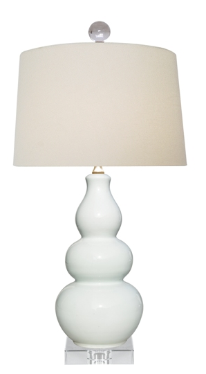 Cloud Blue Triple Group Lamp with Crystal Base