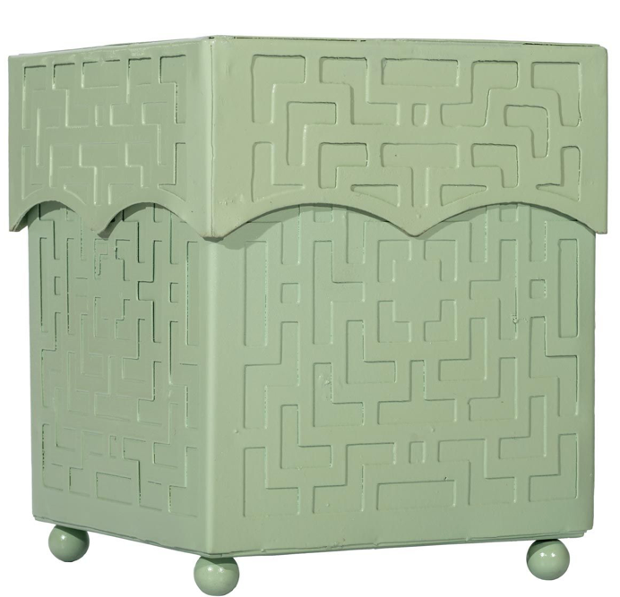 Dark Celadon Fretwork Tissue Holder: Final Sale