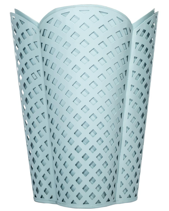 Slate Blue Lattice Wastepaper Basket: Final Sale