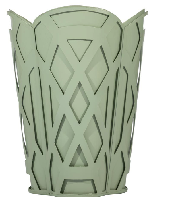 Dark Celadon Chippendale Wastepaper Basket: Final Sale