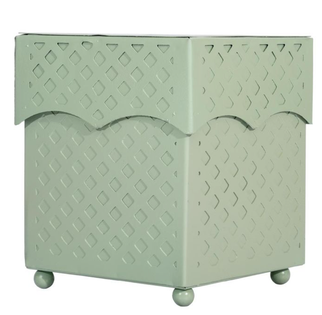 Dark Celadon Lattice Tissue Holder: Final Sale