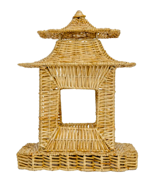 Natural Scalloped Wicker Pagoda (3 Sizes)