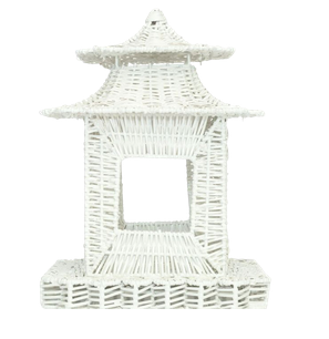 White Scalloped Wicker Pagoda (3 Sizes)