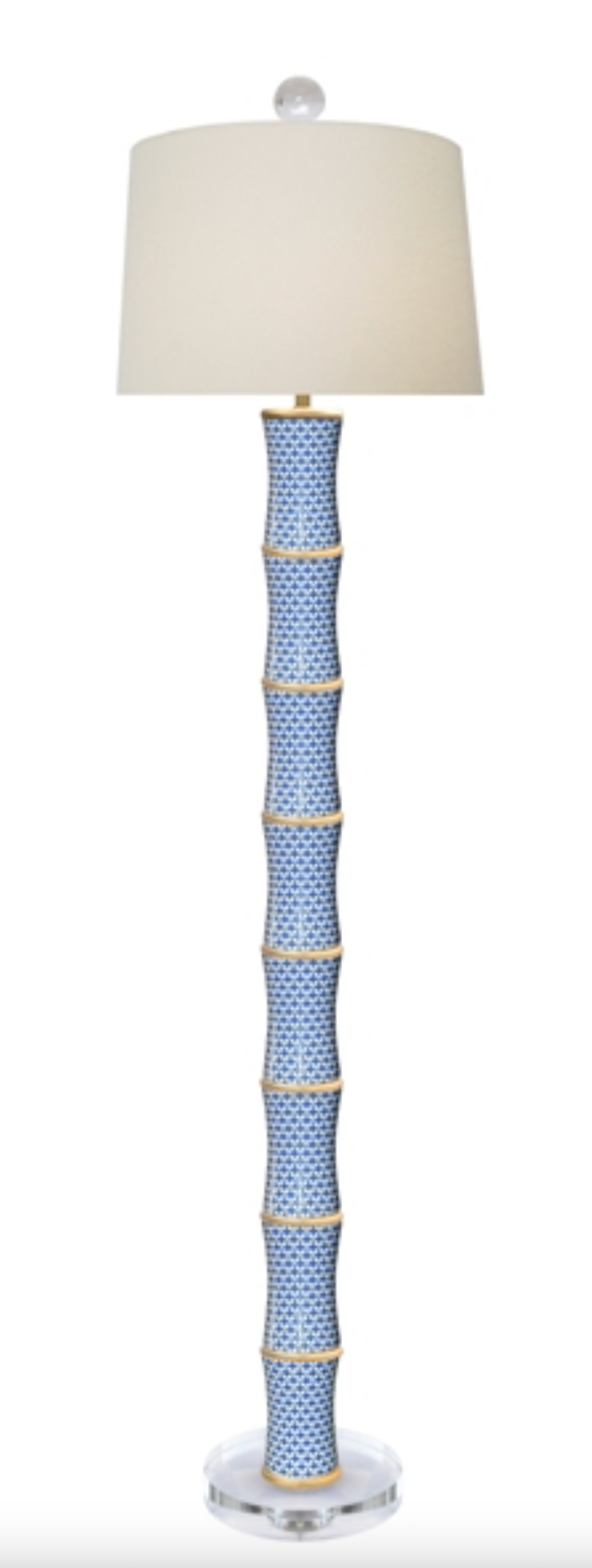 Blue Trellis Porcelain Floor Lamp