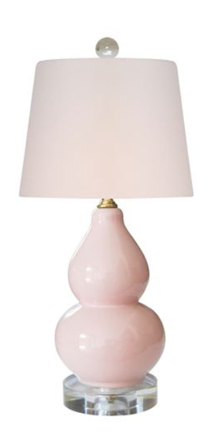 Small Pale Pink Gourd Lamp