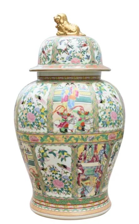 Extra Rose Medallion Temple Jar
