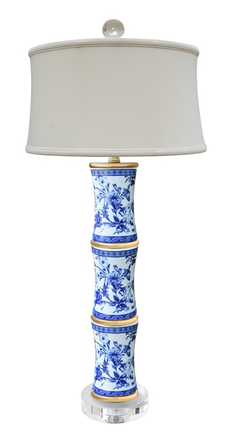 Floral Bamboo Porcelain Lamp