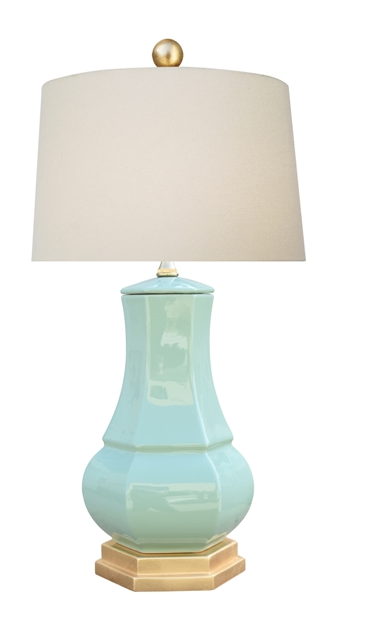 Chunky Garden Green Lamp with Crystal Base