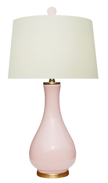 Soft Pink Teardrop Porcelain Lamp